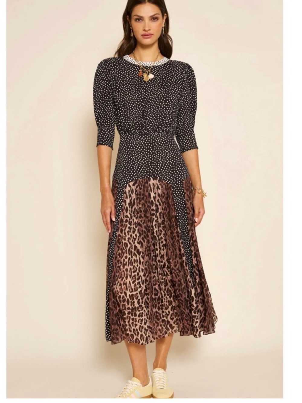 Rixo Meg Leopard Midi Dress
